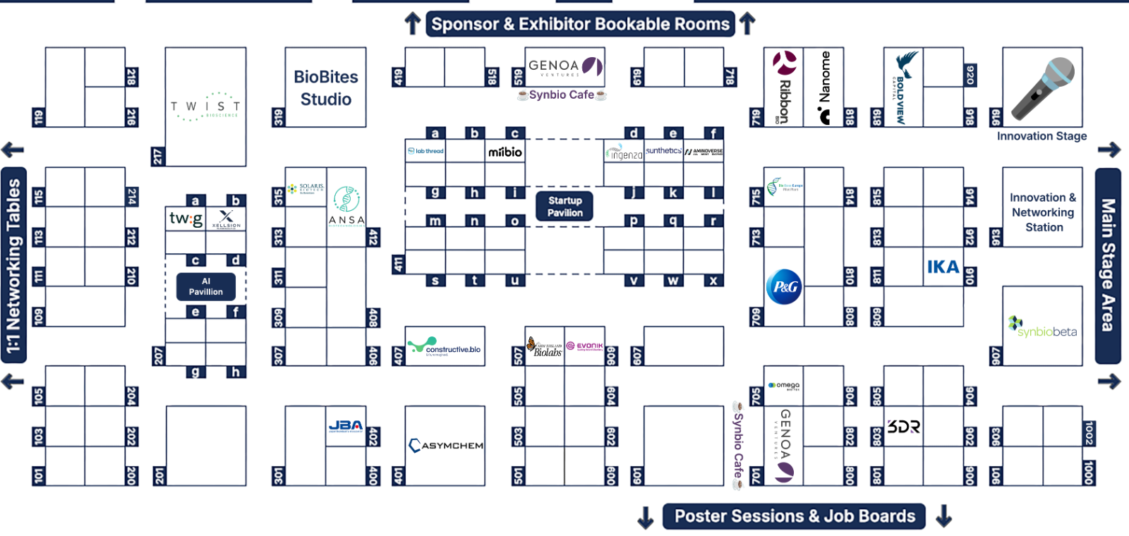SynBioBeta 2027 Expo Hall floor plan